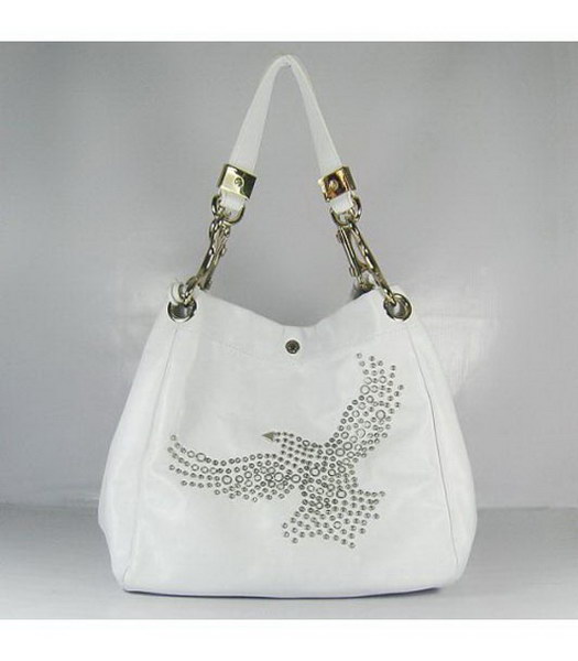 Borsa in pelle con borchie lohla_White aquila